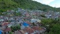 aerial view of houses .aerial view of densely populated settlements Royalty Free Stock Photo