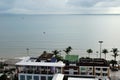 Aerial view of the houses near Jomtien Beach coastline in Pattaya, Thailand