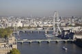 Aerial view on Houses of Parliament and London Eye