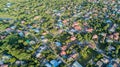 Aerial view of houses in village, land use Royalty Free Stock Photo