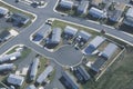 Aerial view of housing development,