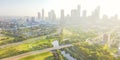 Aerial view Houston downtown and Fourth Ward district Royalty Free Stock Photo