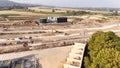 Aerial view of the HS2 Construction progress in Wendover Buckinghamshire, UK.