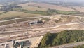 Aerial view of the HS2 Construction progress in Wendover Buckinghamshire, UK.