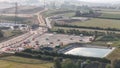 Aerial view of the HS2 Construction progress in Wendover Buckinghamshire, UK. Royalty Free Stock Photo
