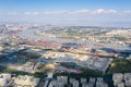 Aerial view of huangpu river estuary