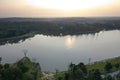 Aerial view Huay Tung Tao Lake in Chiangmai, Thailand.