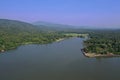 Aerial view Huay Tung Tao Lake in Chiangmai, Thailand.