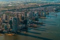 Aerial view of the Hudson River between NY and New Jersey Royalty Free Stock Photo