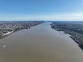 Aerial view of Hudson River and New Jersey Royalty Free Stock Photo