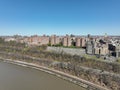 Aerial view of Hudson River and New York Royalty Free Stock Photo