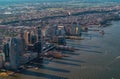 Aerial view of the Hudson River between NY and New Jersey Royalty Free Stock Photo