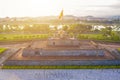 Aerial view of the Hue Citadel in Vietnam. Imperial Palace moat ,Emperor palace complex, Hue city, Vietnam