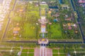 Aerial view of the Hue Citadel in Vietnam. Imperial Palace moat ,Emperor palace complex, Hue city, Vietnam