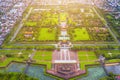 Aerial view of the Hue Citadel in Vietnam. Imperial Palace moat ,Emperor palace complex, Hue city, Vietnam