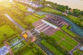 Aerial view of the Hue Citadel in Vietnam. Imperial Palace moat ,Emperor palace complex, Hue city, Vietnam