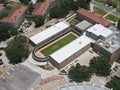 Aerial view of the Huey P Long Field HouseGymnasium in Baton Rouge, Louisiana