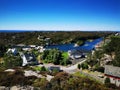 Aerial view of Hummelsund on Sotra, in the west of Norway