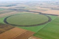 Aerial view of Hungarian cirkular fileds. Royalty Free Stock Photo