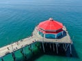 Aerial view of Huntington Pier and the Ruby`s Diner.