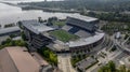 Aerial View Of Husky Stadium On The Campus Of The University Of Washington