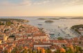 Aerial View of Hvar Town, Croatia at Sunset Royalty Free Stock Photo