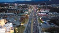 Aerial view of HWY 441 in Pigeon Forge, Tennessee Royalty Free Stock Photo