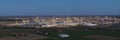 Aerial view of the hydrocarbon refinery and liquefied natural gas tanks at night