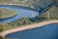 Aerial View : Hydroelectric plant in countryside