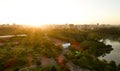 Aerial view of Ibirapuera park in Sao Paulo city, Brazil Royalty Free Stock Photo