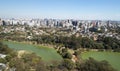 Aerial view of Ibirapuera park in Sao Paulo city, Brazil Royalty Free Stock Photo