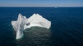 Aerial View Iceberg with a Large Hole, Newfoundland Royalty Free Stock Photo