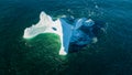 Aerial View Iceberg with a Large Hole, Newfoundland Royalty Free Stock Photo
