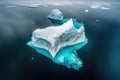 aerial view of iceberg showing hidden depths below surface