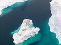 Aerial view of the icebergs on arctic ocean at Greenland Royalty Free Stock Photo