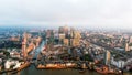 Aerial View Of Iconic Canary Wharf Financial District Skyscrapers In London Royalty Free Stock Photo