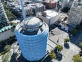 Aerial shot of the Capitol Records Building in Los Angeles, California. Royalty Free Stock Photo