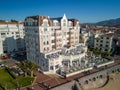 Aerial view of the iconic Grand Hotel Thalasso and Spa in Saint-Jean-de-Luz, Fran