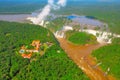 Aerial view of Iguazu falls.