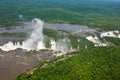 Aerial view Iguazu Falls, Overview Iguazu Waterfalls and Rainforest Royalty Free Stock Photo