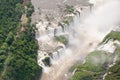Aerial view Iguazu Falls, Overview Iguazu Waterfalls and Rainforest Royalty Free Stock Photo