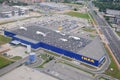 Aerial view of Ikea superstore in Krakow Royalty Free Stock Photo