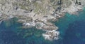 Aerial view of Iles d'Hyeres, French Island on a sunny, beautiful day.