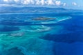 Aerial view of Ilet a Fajou, Grand Cul de Sac Marin, Basse-Terre, Guadeloupe, Lesser Antilles, Caribbean