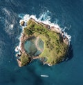 Aerial view of Ilheu da Vila Franca, Azores, Portugal Royalty Free Stock Photo