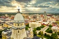 Illinois State Capitol and Springfield skyline at sunset. Royalty Free Stock Photo