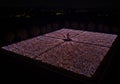 Aerial View of Illuminated Crowd at Night Royalty Free Stock Photo