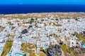 Aerial view of Imerovigli village on Santorini island, Greece Royalty Free Stock Photo