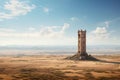 Aerial view of an imposing tower amidst vast Royalty Free Stock Photo