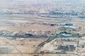 Aerial view at increase of Doha city. Ras Abu Abboud Expy road, F Ring section